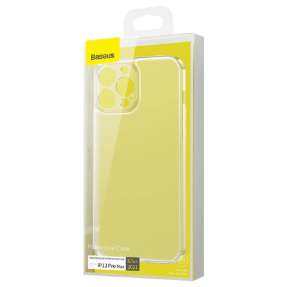 Baseus Frosted Glass Case Cover for iPhone 13 Pro Max Hard Cover with Gel Frame Transparent (ARWS000202)_4