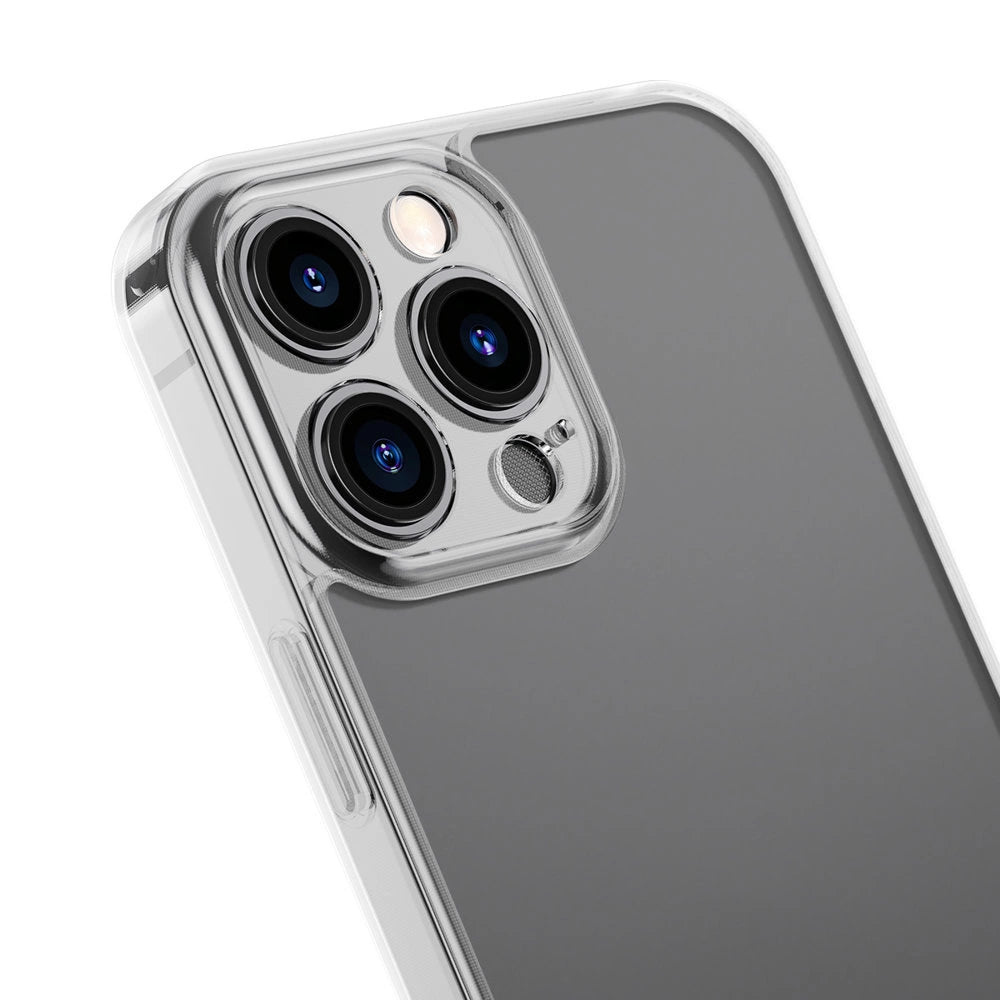 Baseus Frosted Glass Case Cover for iPhone 13 Pro Max Hard Cover with Gel Frame Transparent (ARWS000202)_7
