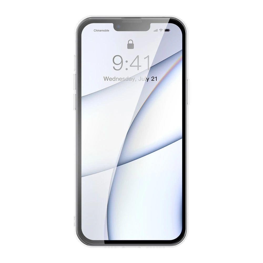 Baseus Frosted Glass Case Cover for iPhone 13 Pro Max Hard Cover with Gel Frame Transparent (ARWS000202)_2