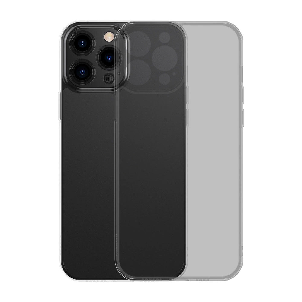 Baseus Frosted Glass Case Cover for iPhone 13 Pro Hard Cover with Gel Frame black (ARWS000401)_0