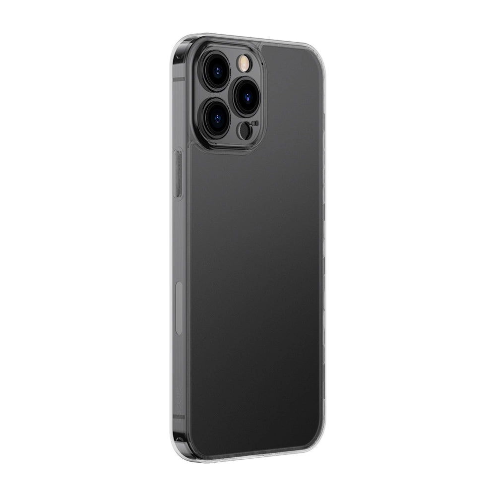 Baseus Frosted Glass Case Cover for iPhone 13 Pro Hard Cover with Gel Frame black (ARWS000401)_1