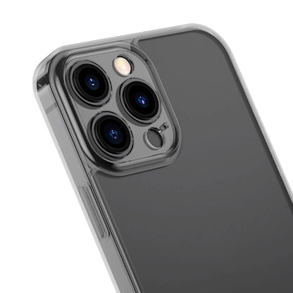 Baseus Frosted Glass Case Cover for iPhone 13 Pro Hard Cover with Gel Frame black (ARWS000401)_6