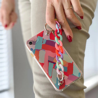Color Chain Case gel flexible elastic case cover with a chain pendant for Samsung Galaxy A12 multicolour  (2)_2