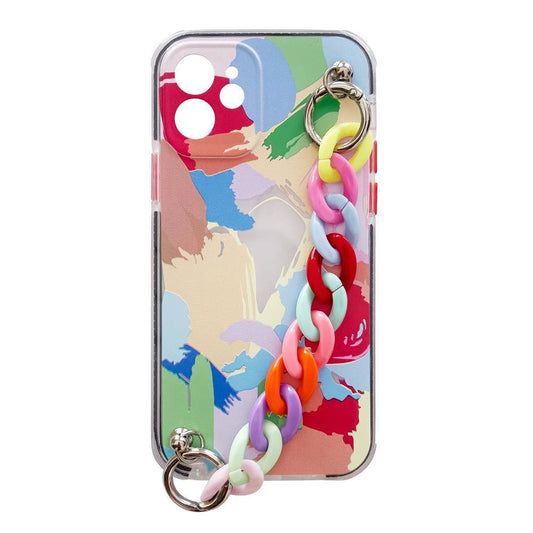 Color Chain Case gel flexible elastic case cover with a chain pendant for Samsung Galaxy S21 5G multicolour  (4)_0