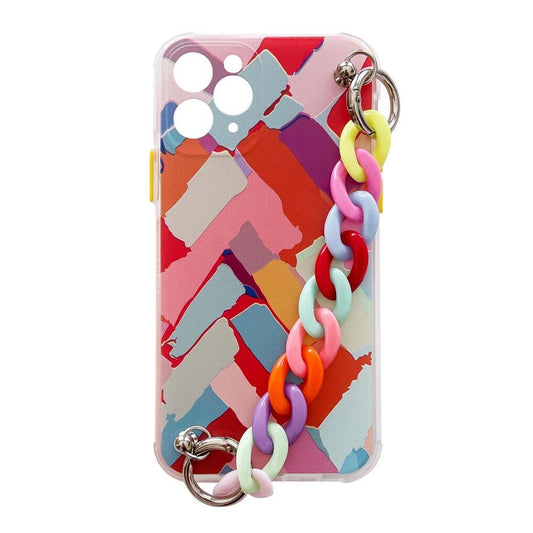 Color Chain Case gel flexible elastic case cover with a chain pendant for Xiaomi Redmi 10 multicolour  (3)_0