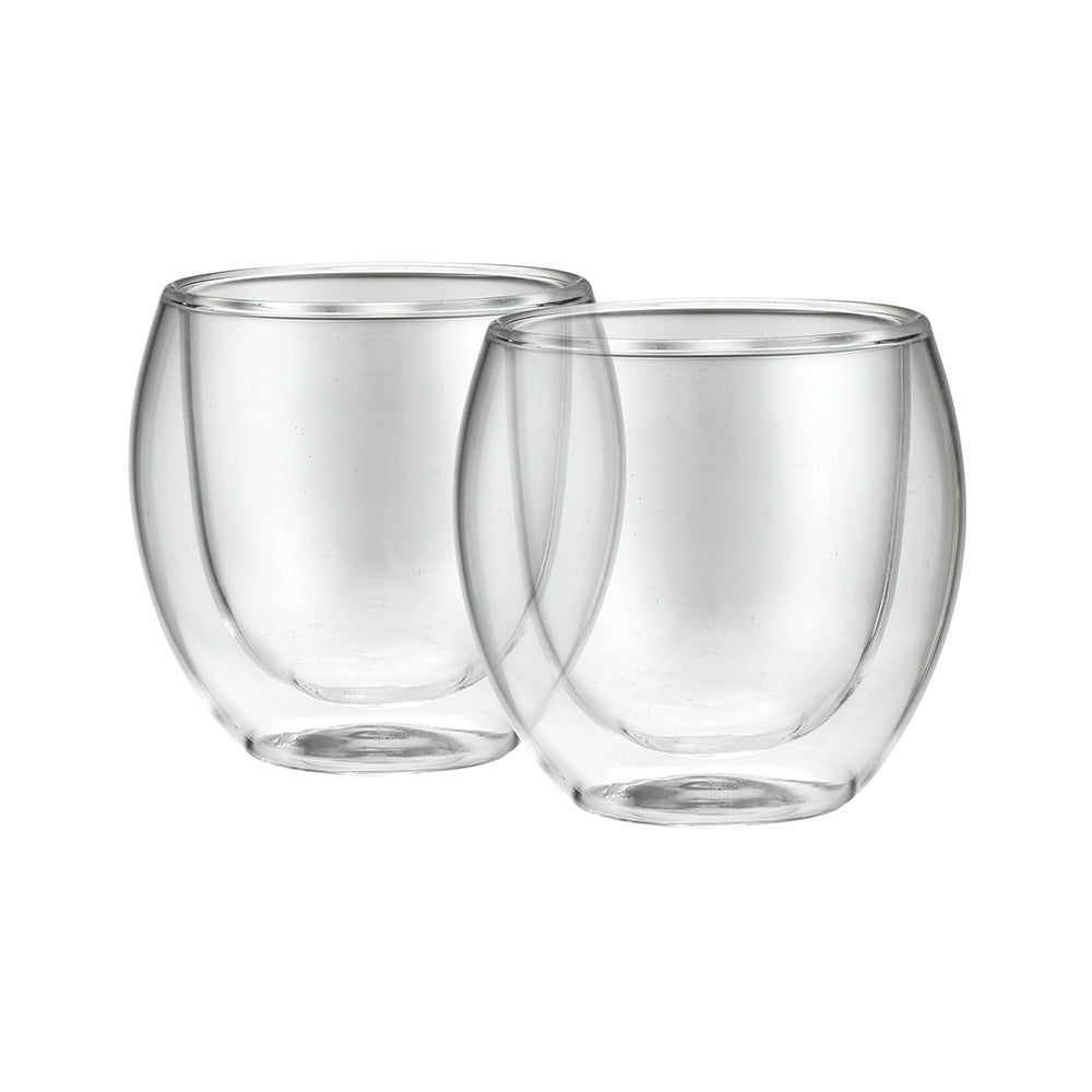 Vidro de parede dupla, resistente a choques e temperaturas 100 ml, 2 peÃ§as_0