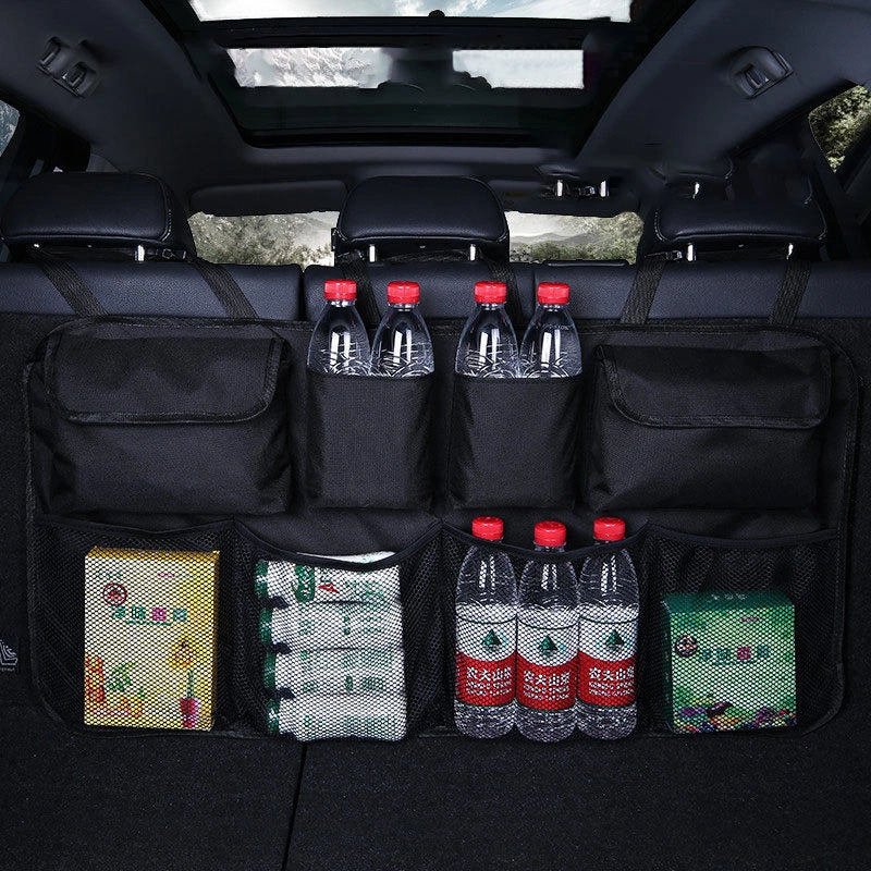 Car organizer for the rear seat backrest for the trunk black_1