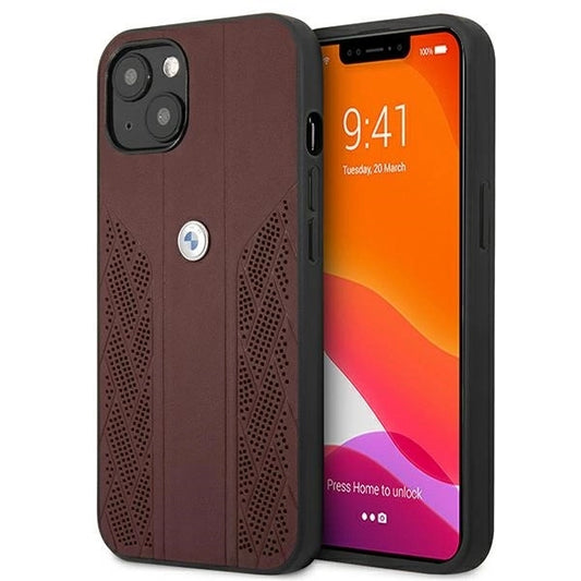 Etui BMW BMHCP13SRSPPR iPhone 13 mini 5,4" czerwony/red hardcase Leather Curve Perforate_0
