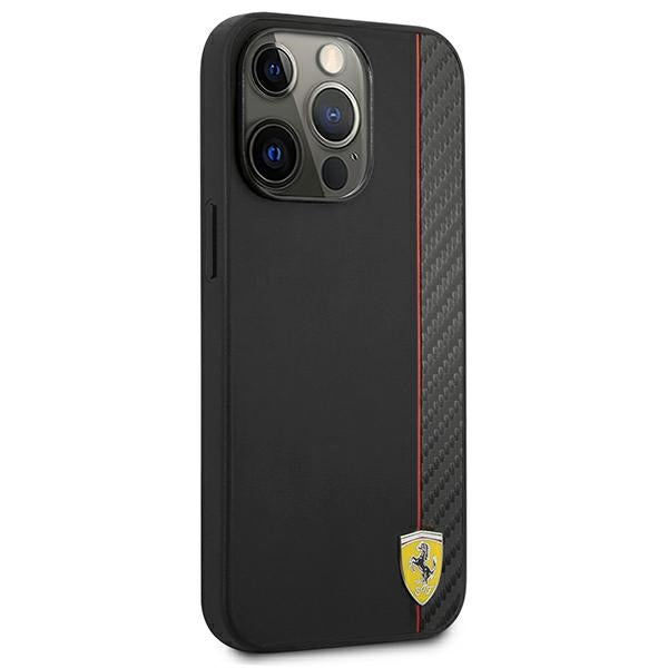 Ferrari FESAXHCP13XBK iPhone 13 Pro Max 6,7" czarny/black hardcase On Track Carbon Stripe_3