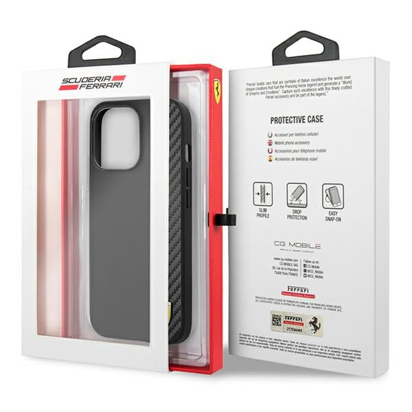 Ferrari FESAXHCP13XBK iPhone 13 Pro Max 6,7" czarny/black hardcase On Track Carbon Stripe_7