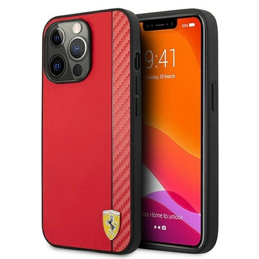 Ferrari FESAXHCP13XRE iPhone 13 Pro Max 6.7&quot; red/red hardcase On Track Carbon Stripe_0