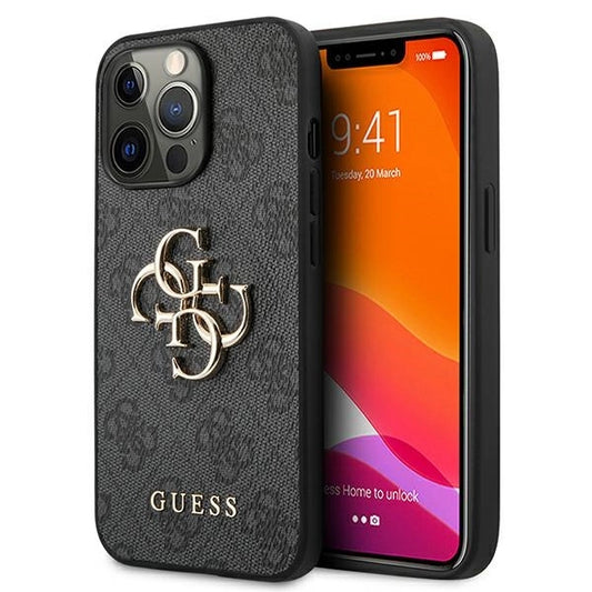 Guess GUHCP13L4GMGGR iPhone 13 Pro / 13 6.1" grey/grey hardcase 4G Big Metal Logo_0
