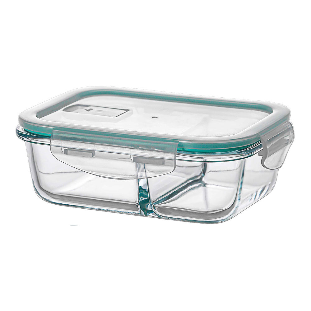 Recipiente de alimentos borossilicato com dois compartimentos, hermÃ©tica, 630ml_0