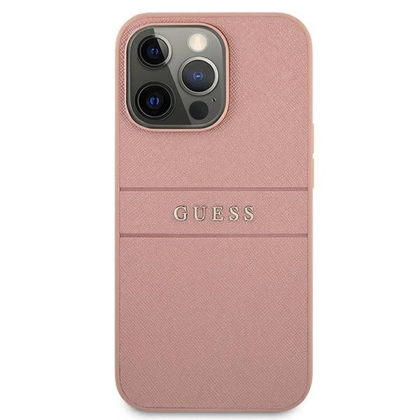 Guess GUHCP13XPSASBPI iPhone 13 Pro Max 6.7" pink/pink hardcase Saffiano Stripe_2