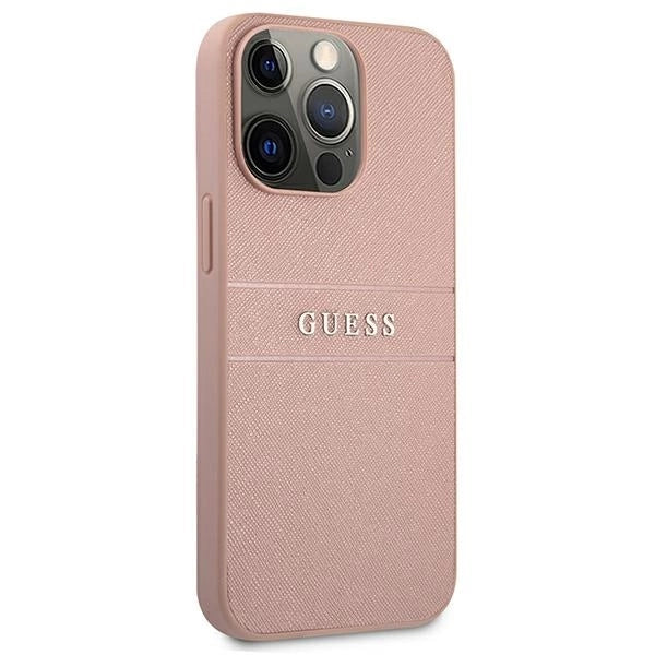 Guess GUHCP13XPSASBPI iPhone 13 Pro Max 6.7" pink/pink hardcase Saffiano Stripe_3
