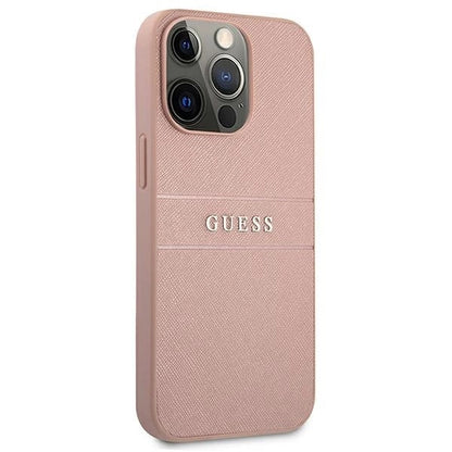 Guess GUHCP13XPSASBPI iPhone 13 Pro Max 6.7" pink/pink hardcase Saffiano Stripe_3