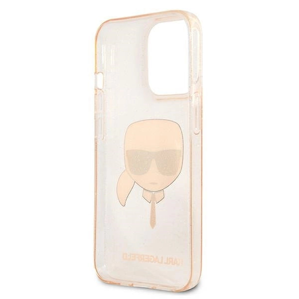 Karl Lagerfeld KLHCP13LKHTUGLGO iPhone 13 Pro / 13 6,1" złoty/gold hardcase Glitter Karl`s Head_6