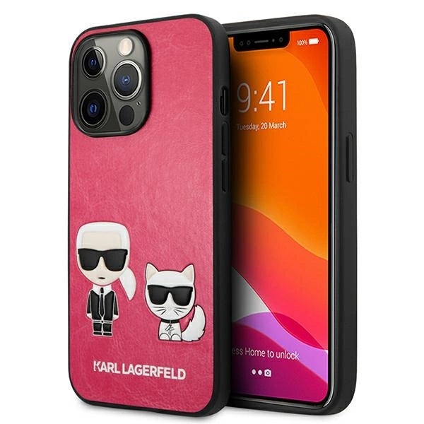 Karl Lagerfeld KLHCP13LPCUSKCP iPhone 13 Pro / 13 6,1" fuksja/fuchsia hardcase Ikonik Karl & Choupette_0