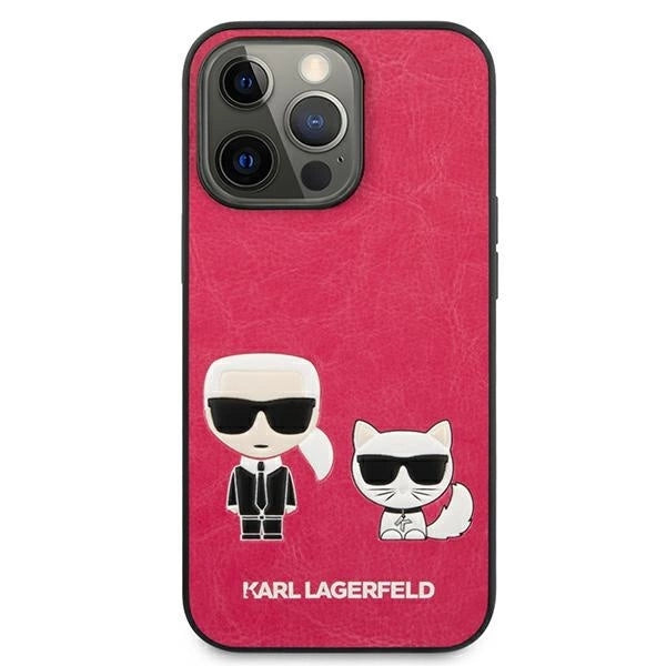 Karl Lagerfeld KLHCP13LPCUSKCP iPhone 13 Pro / 13 6,1" fuksja/fuchsia hardcase Ikonik Karl & Choupette_2