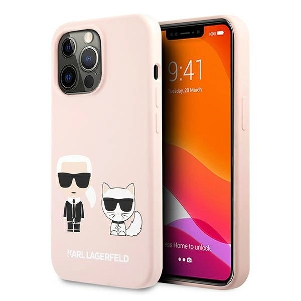 Karl Lagerfeld KLHCP13LSSKCI iPhone 13 Pro / 13  6,1" hardcase jasno różowy/light pink Silicone Karl & Choupette_0