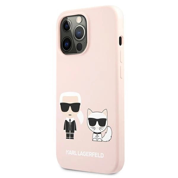 Karl Lagerfeld KLHCP13LSSKCI iPhone 13 Pro / 13  6,1" hardcase jasno różowy/light pink Silicone Karl & Choupette_1