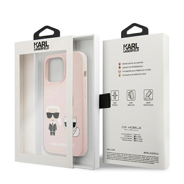 Karl Lagerfeld KLHCP13LSSKCI iPhone 13 Pro / 13  6,1" hardcase jasno różowy/light pink Silicone Karl & Choupette_7