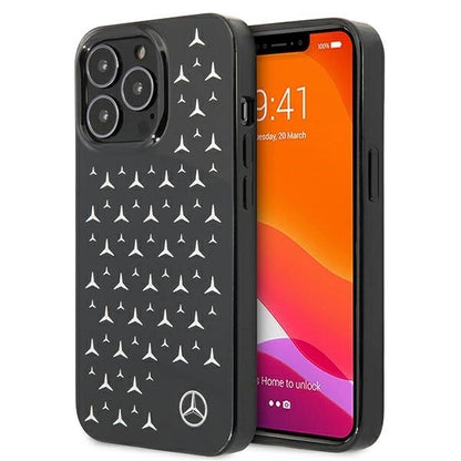 Mercedes MEHCP13LESPBK iPhone 13 Pro / 13 6,1" czarny/black hardcase Silver Stars Pattern_0