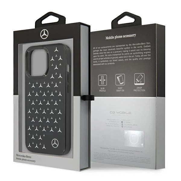 Mercedes MEHCP13LESPBK iPhone 13 Pro / 13 6,1" czarny/black hardcase Silver Stars Pattern_7