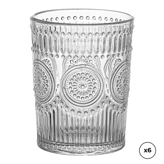 Copo de vidro com relevo 300 ml, 6 unid._0