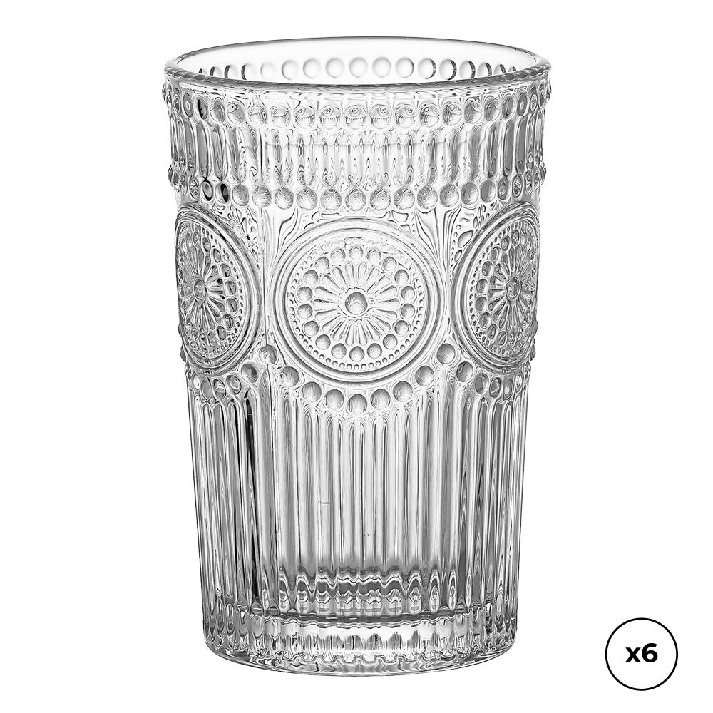 Copo de cristal com relevo 330 ml, 6 unidades_0