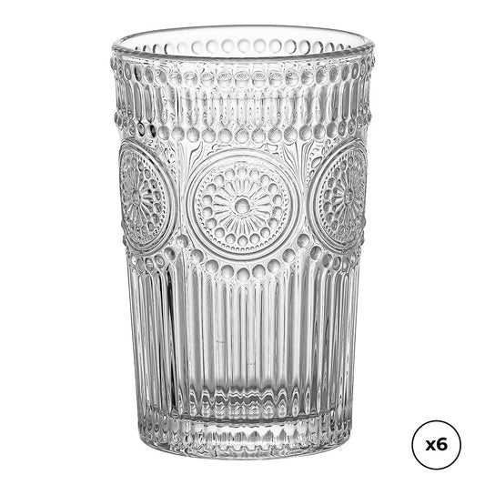 Copo de cristal com relevo 330 ml, 6 unidades_0