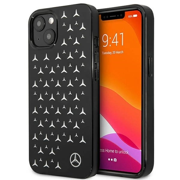 Mercedes MEHCP13SESPBK iPhone 13 mini 5,4" czarny/black hardcase Silver Stars Pattern_0