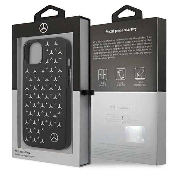 Mercedes MEHCP13SESPBK iPhone 13 mini 5,4" czarny/black hardcase Silver Stars Pattern_7