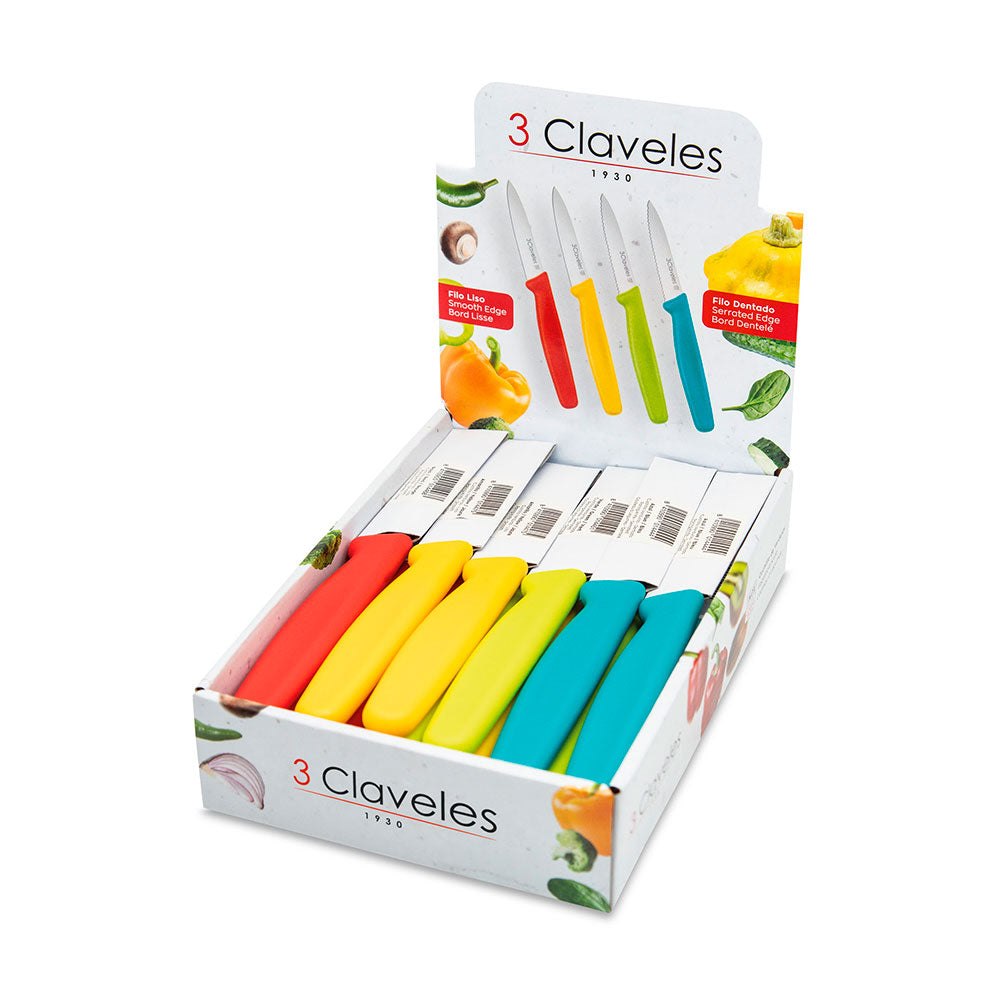 Faca para vegetais 8 cm modelos e cores sortidas, expositor 24 uds_0