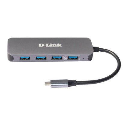 Hub D-Link DUB-2340 USB-C para 4 Portas USB 3.0 + Power Delivery (100W)