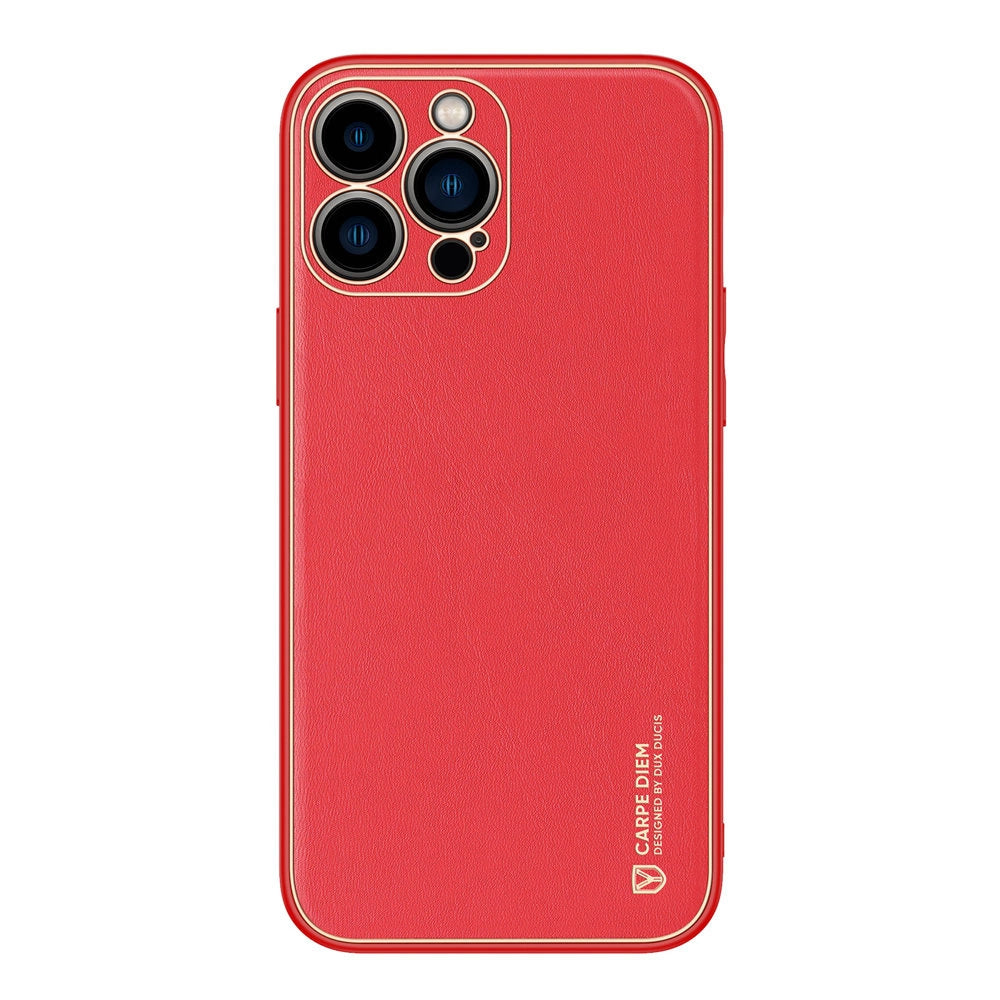 Dux Ducis Yolo elegant case made of soft TPU and PU leather for iPhone 13 Pro red_12