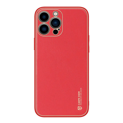 Dux Ducis Yolo elegant case made of soft TPU and PU leather for iPhone 13 Pro red_12