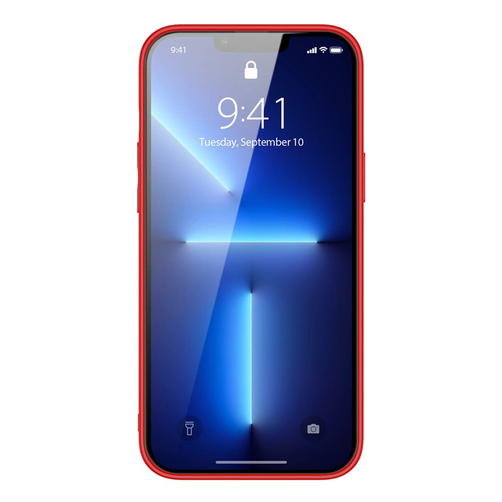 Dux Ducis Yolo elegant case made of soft TPU and PU leather for iPhone 13 Pro red_13