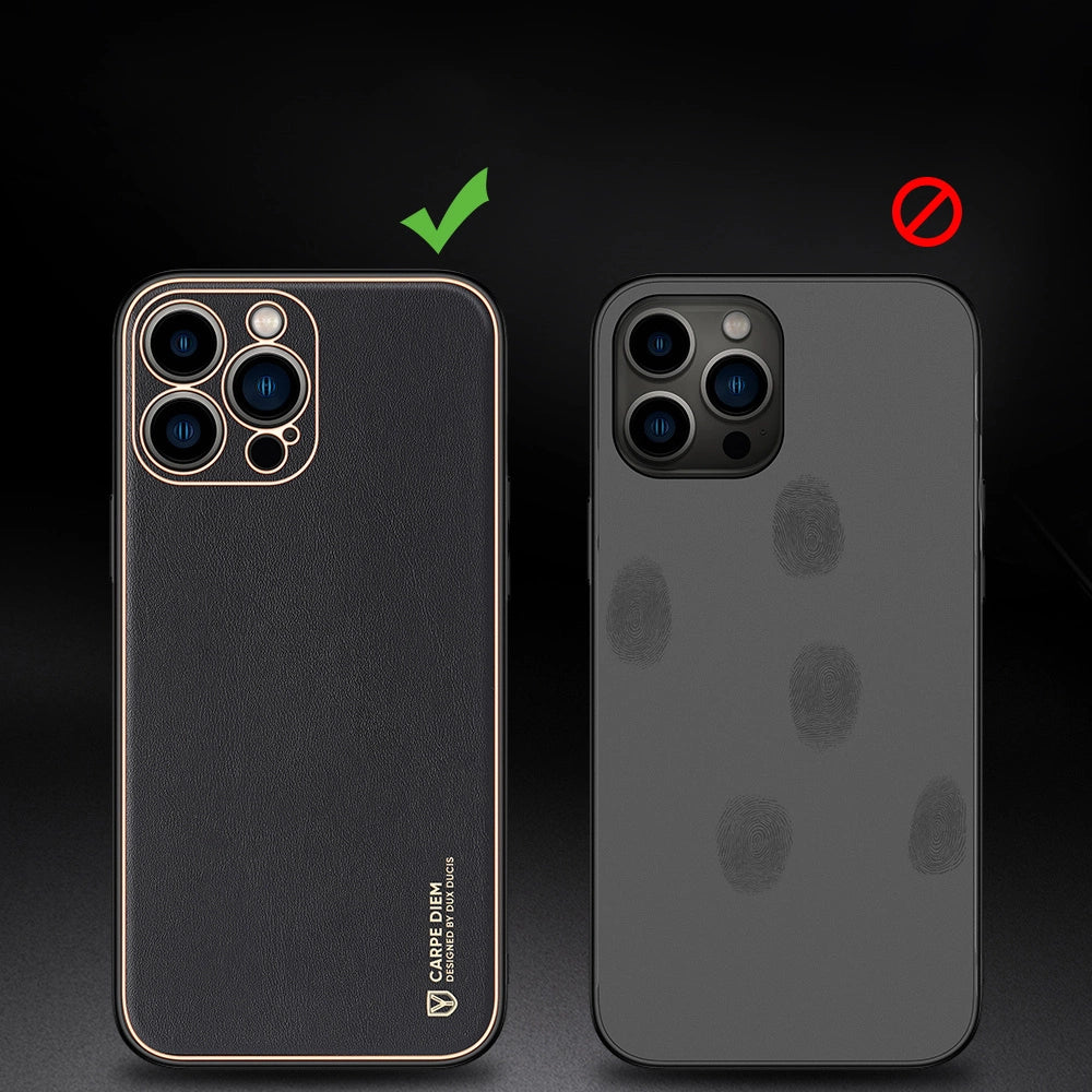Dux Ducis Yolo elegant case made of soft TPU and PU leather for iPhone 13 Pro red_14