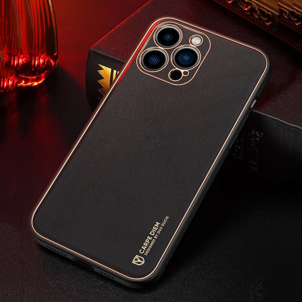 Dux Ducis Yolo elegant case made of soft TPU and PU leather for iPhone 13 Pro red_15