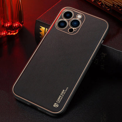 Dux Ducis Yolo elegant case made of soft TPU and PU leather for iPhone 13 Pro red_15