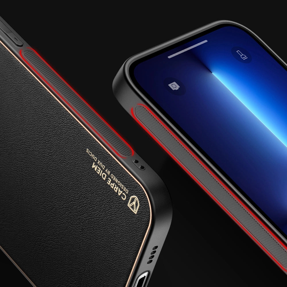 Dux Ducis Yolo elegant case made of soft TPU and PU leather for iPhone 13 Pro red_20