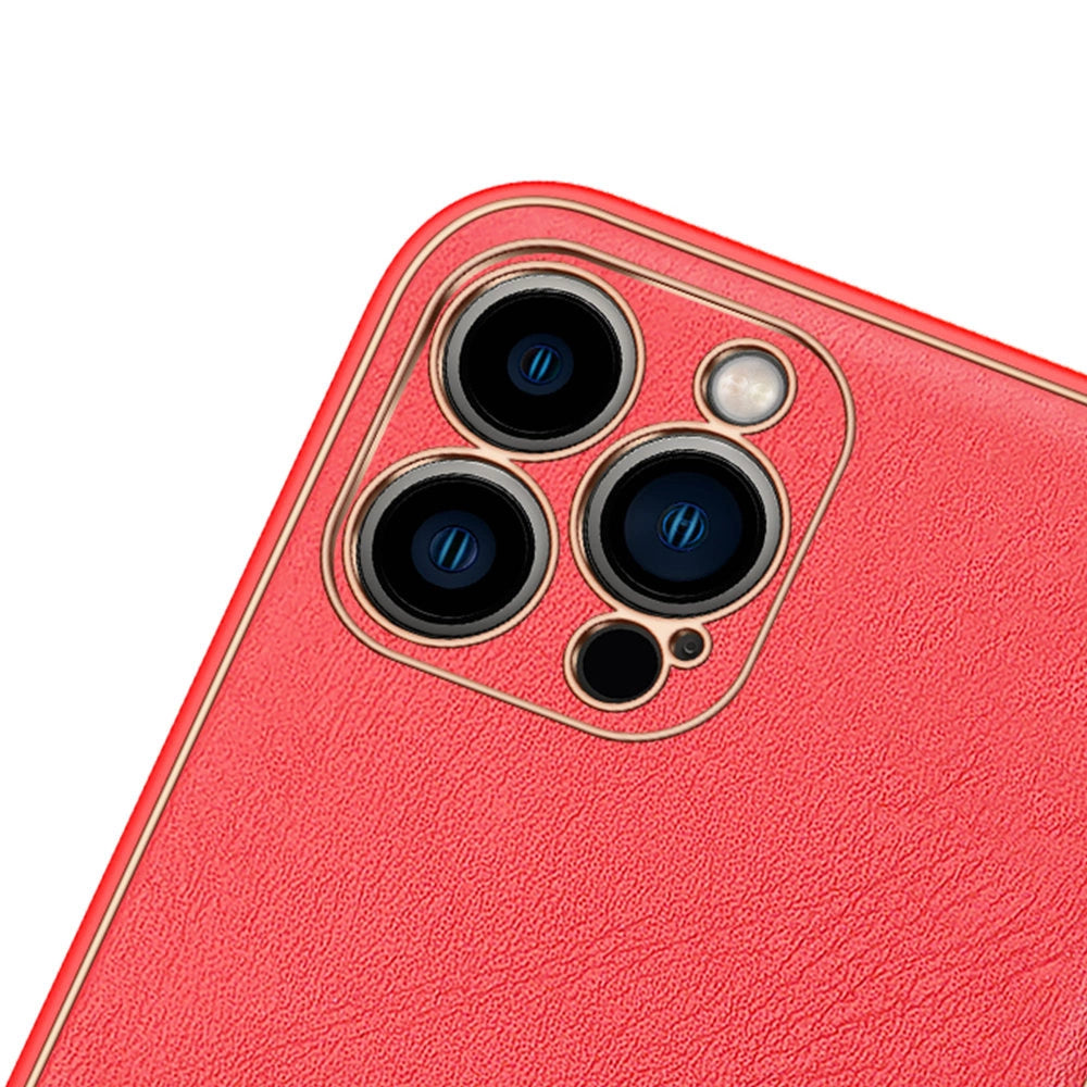 Dux Ducis Yolo elegant case made of soft TPU and PU leather for iPhone 13 Pro red_2