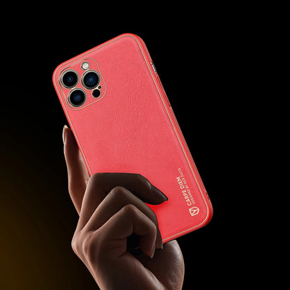 Dux Ducis Yolo elegant case made of soft TPU and PU leather for iPhone 13 Pro red_6