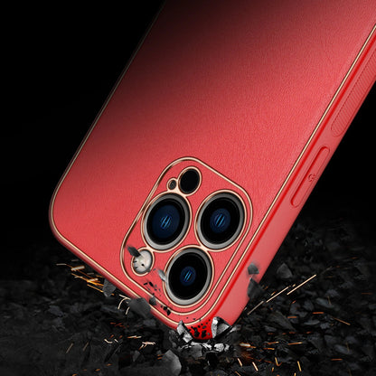 Dux Ducis Yolo elegant case made of soft TPU and PU leather for iPhone 13 Pro red_8