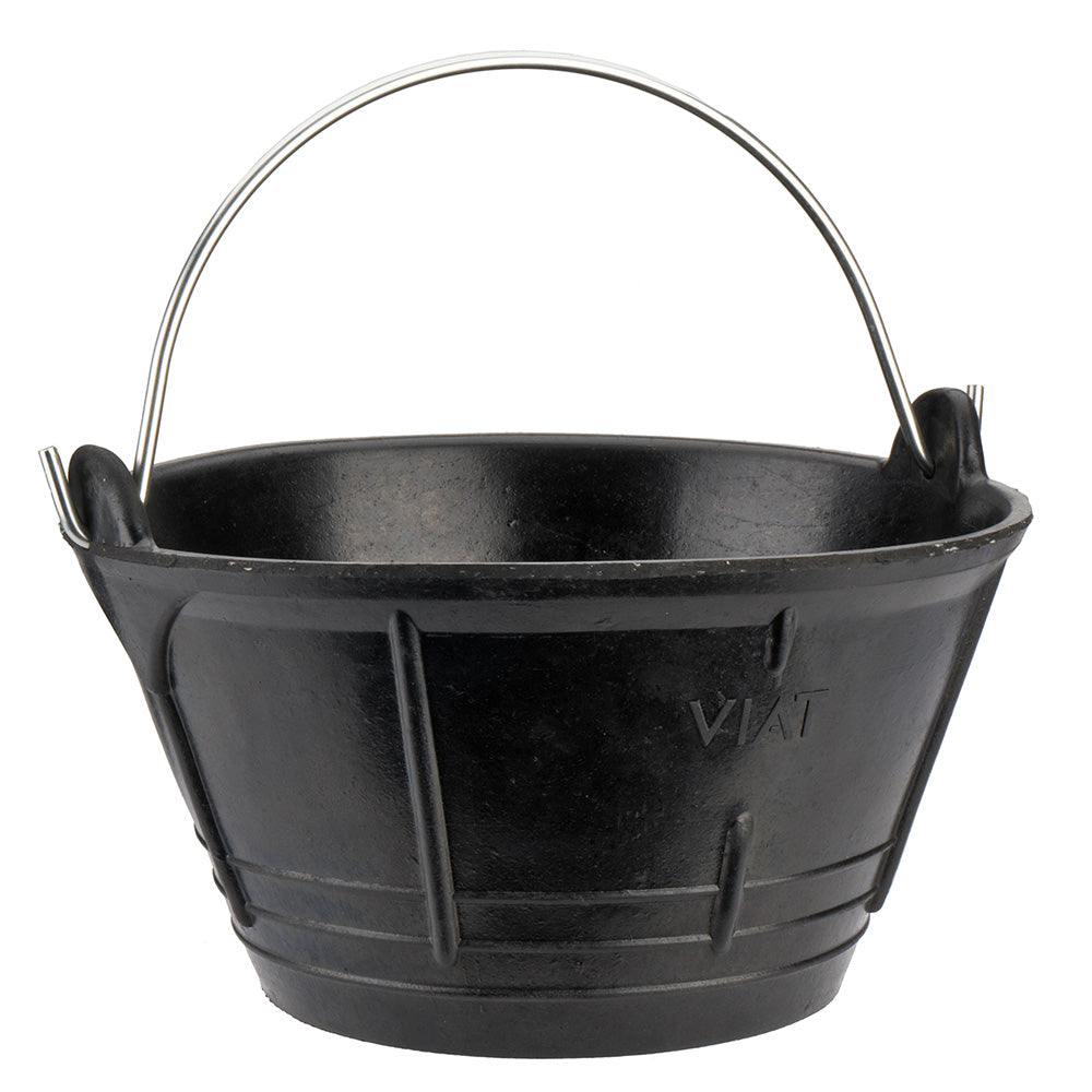 Balde de borracha preta italiana 10 l, com cabo de metal._0
