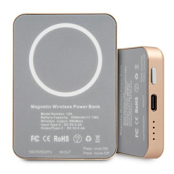 Guess Inductive Power Bank 5W GUPBMSVSLG 3000mAh gold/gold MagSafe_2