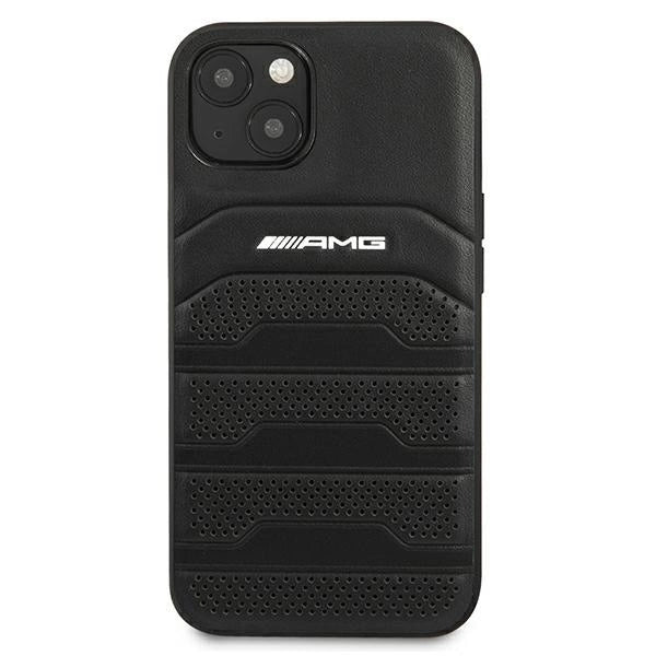 AMG AMHCP13SGSEBK iPhone 13 mini 5,4" czarny/black hardcase Leather Debossed Lines_2