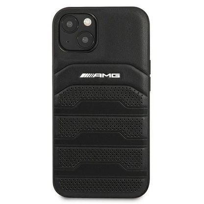 AMG AMHCP13SGSEBK iPhone 13 mini 5,4" czarny/black hardcase Leather Debossed Lines_2
