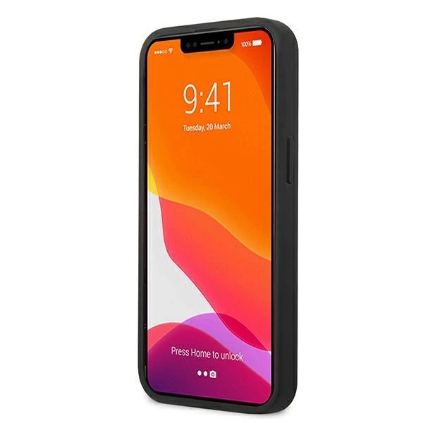 AMG AMHCP13SGSEBK iPhone 13 mini 5,4" czarny/black hardcase Leather Debossed Lines_4